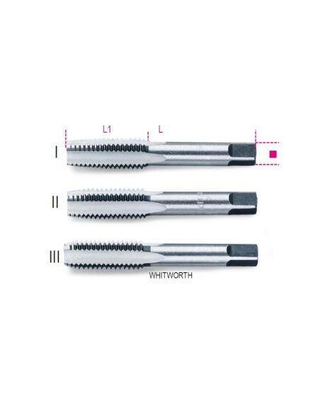 MACHOS PARA ROSCAR MANUALES, ROSCADO WHITWORTH DE ACERO AL CROMO